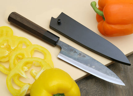 Yoshihiro Mizu Yaki Blue High Carbon Steel #1 Kurouchi Petty Japanese Utility Knife Shitan Handle