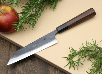 Yoshihiro Mizu Yaki Blue High Carbon Steel #1 Kurouchi Petty Kiritsuke Japanese Utility Knife Shitan Handle