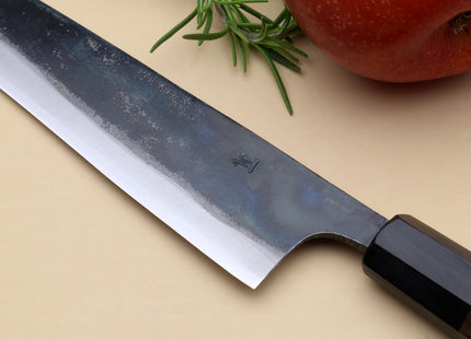 Yoshihiro Mizu Yaki Blue High Carbon Steel #1 Kurouchi Petty Kiritsuke Japanese Utility Knife Shitan Handle