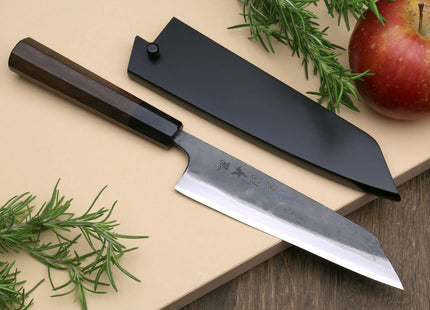 Yoshihiro Mizu Yaki Blue High Carbon Steel #1 Kurouchi Petty Kiritsuke Japanese Utility Knife Shitan Handle