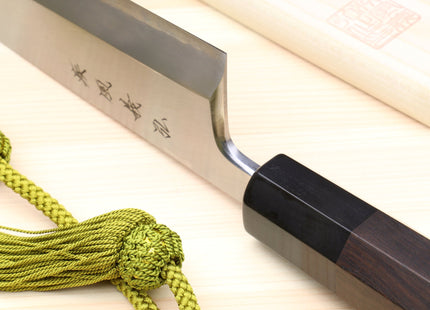 Yoshihiro Mizu Yaki Ginsan Semi-Stainless Mioroshi Japanese Fish Filet Knife Ebony Handle