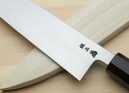 Yoshihiro Mizu Yaki Ginsan Semi-Stainless Mioroshi Japanese Fish Filet Knife Ebony Handle