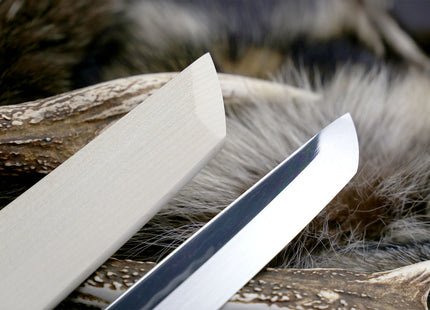 Yoshihiro Mizu Yaki Honyaki Mirror Finished Mt.Fuji with Full Moon Sakimaru Takobiki Premium Ebony Handle 360mm