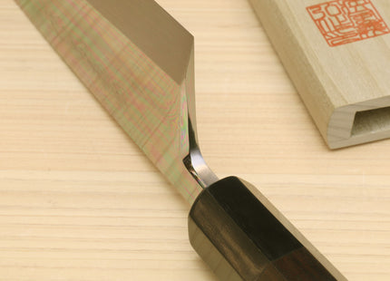 Yoshihiro Mizuhonyaki White Steel Mirror-Finished Namiukashi Deba Japanese Sushi Fillet Chef knife