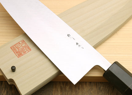 Yoshihiro Mizuhonyaki White Steel Mirror-Finished Namiukashi Deba Japanese Sushi Fillet Chef knife