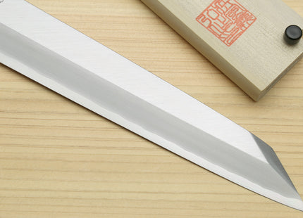 Yoshihiro Mizuyaki Hongasumi Ginsan High Carbon Stain Resistant Steel Yanagi-Kiritsuke Sushi Sashimi Japanese Knife Rosewood Handle