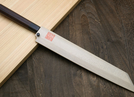 Yoshihiro Mizuyaki Hongasumi Ginsan High Carbon Stain Resistant Steel Yanagi-Kiritsuke Sushi Sashimi Japanese Knife Rosewood Handle