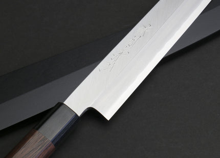 Yoshihiro Mizuyaki Hongasumi Ginsan High Carbon Stain Resistant Steel Yanagi Sushi Sashimi Japanese Knife Rosewood Handle