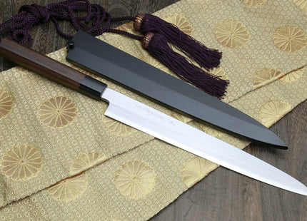 Yoshihiro Mizuyaki Hongasumi Ginsan High Carbon Stain Resistant Steel Yanagi Sushi Sashimi Japanese Knife Rosewood Handle