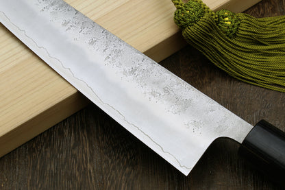 Yoshihiro Nashiji Ginsan Stain Resistant Steel Gyuto Chefs Knife with Shitan Handle 240mm