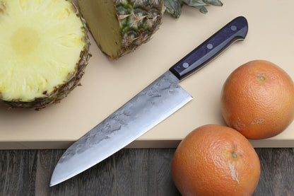 Yoshihiro Stainless Clad Nashiji Ginsan High Carbon Stain Resistant Steel Santoku Multipurpose Knife