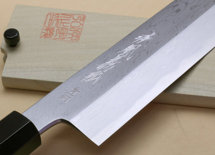 Yoshihiro Suminagashi Blue Steel #1 Kenmuki Japanese Single Edged Vegetable Knife