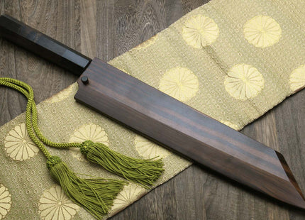 Yoshihiro Suminagashi Blue Steel #1 Kiritsuke Multipurpose Japanese Chef Knife Ebony wood Handle & Saya