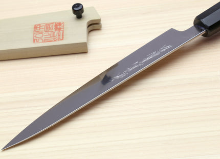 Yoshihiro VG-1 Gold Stainless Steel Petty Japanese Utility Knife Ambrosia Handle with Saya Cover