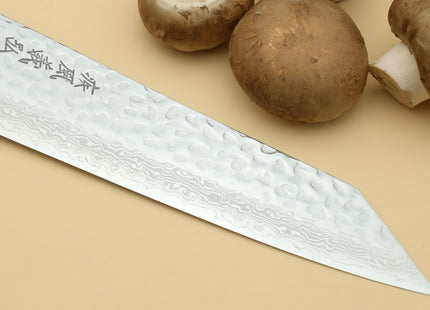 Yoshihiro VG-10 16 Layer Hammered Damascus Stainless Steel Kiritsuke Multipurpose knife 8.25"