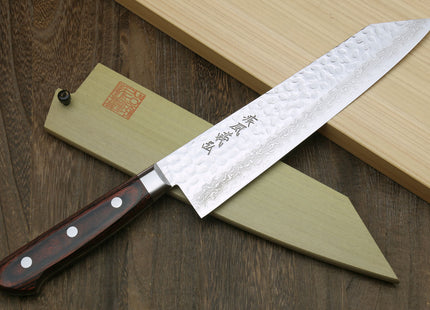 Yoshihiro VG-10 16 Layer Hammered Damascus Stainless Steel Kiritsuke Multipurpose knife 8.25"