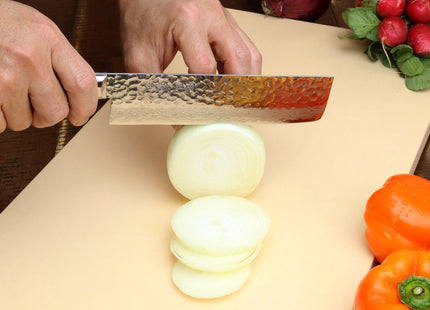 Yoshihiro VG-10 16 Layer Hammered Damascus Stainless Steel Nakiri Vegetable Knife 6.5" (165mm)