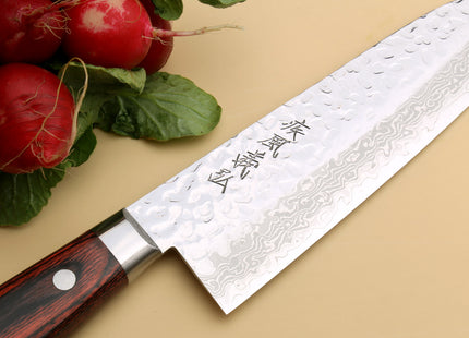 Yoshihiro VG-10 16 Layer Hammered Damascus Stainless Steel Santoku Chef knife