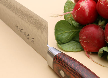 Yoshihiro VG-10 16 Layer Hammered Damascus Stainless Steel Santoku Chef knife