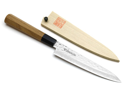 Yoshihiro VG-10 46 Layers Damascus Petty Utility Japanese Chef Knife (6" (150mm)) (Ambrosia Handle)