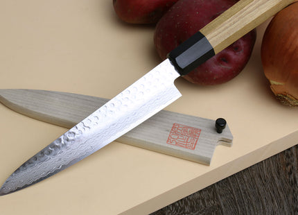 Yoshihiro VG-10 46 Layers Damascus Petty Utility Japanese Chef Knife (6" (150mm)) (Ambrosia Handle)