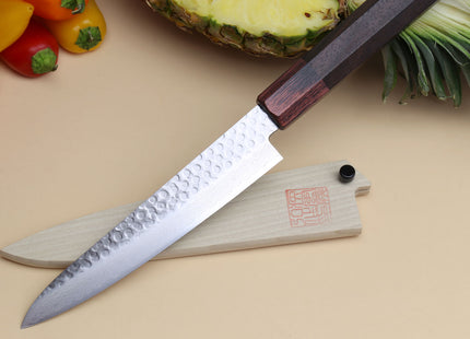 Yoshihiro VG-10 46 Layers Damascus Petty Utility Japanese Chef Knife (6" (150mm)) (Rosewood Handle)