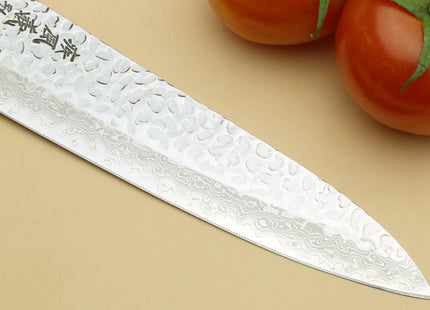 Yoshihiro VG-10 46 Layers Hammered Damascus Gyuto (210mm/240mm) Petty (150mm) Ambrosia Handle Chefs Knife Set