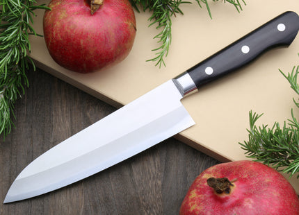 Yoshihiro VG-10 Gold Stainless Steel Santoku Multipurpose Chef Knife 7" (180mm)