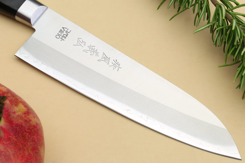 Yoshihiro VG-10 Gold Stainless Steel Santoku Multipurpose Chef Knife 7" (180mm)